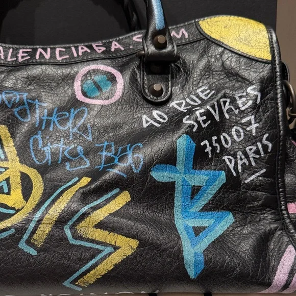 Balenciaga Black Graffiti Classic City Bag - Limited Edition- RARE - Picture 2 of 16